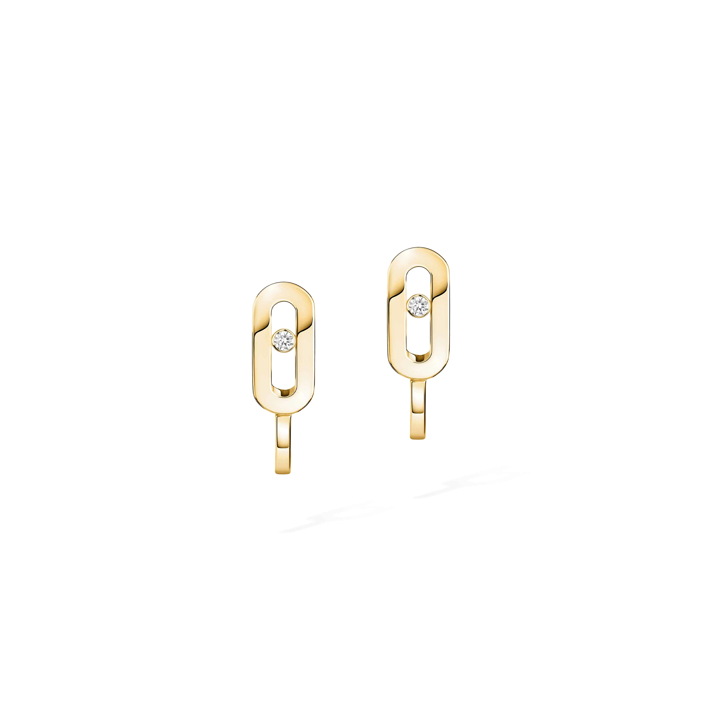 MESSIKA MOVE UNO MINI HOOP EARRINGS YELLOW GOLD DIAMOND EARRINGS 10050-WG